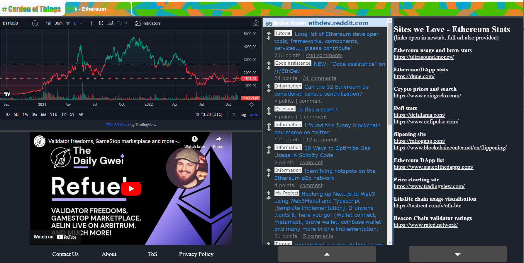 showing lower down the page including reddit and a list of sites we love